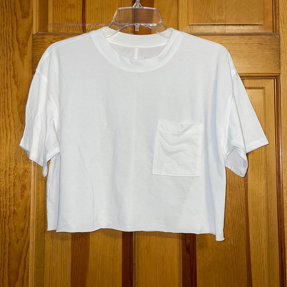 White Cropped T Shirt
